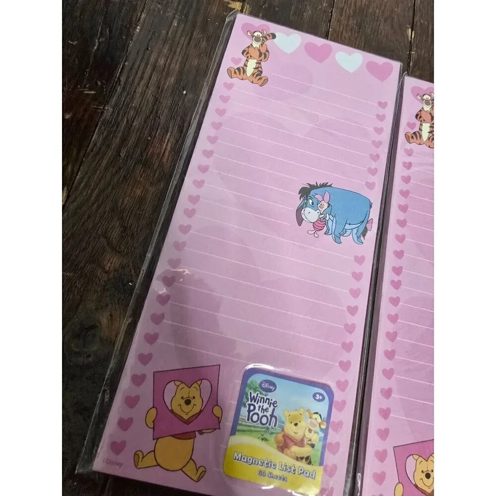 NWT Disney Winnie The Pooh Magnetic Note Pads Pink Set of 3